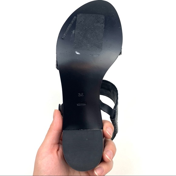 Alexander wang crocodile sandal black leather low heel Croc size 36 - Picture 4 of 10